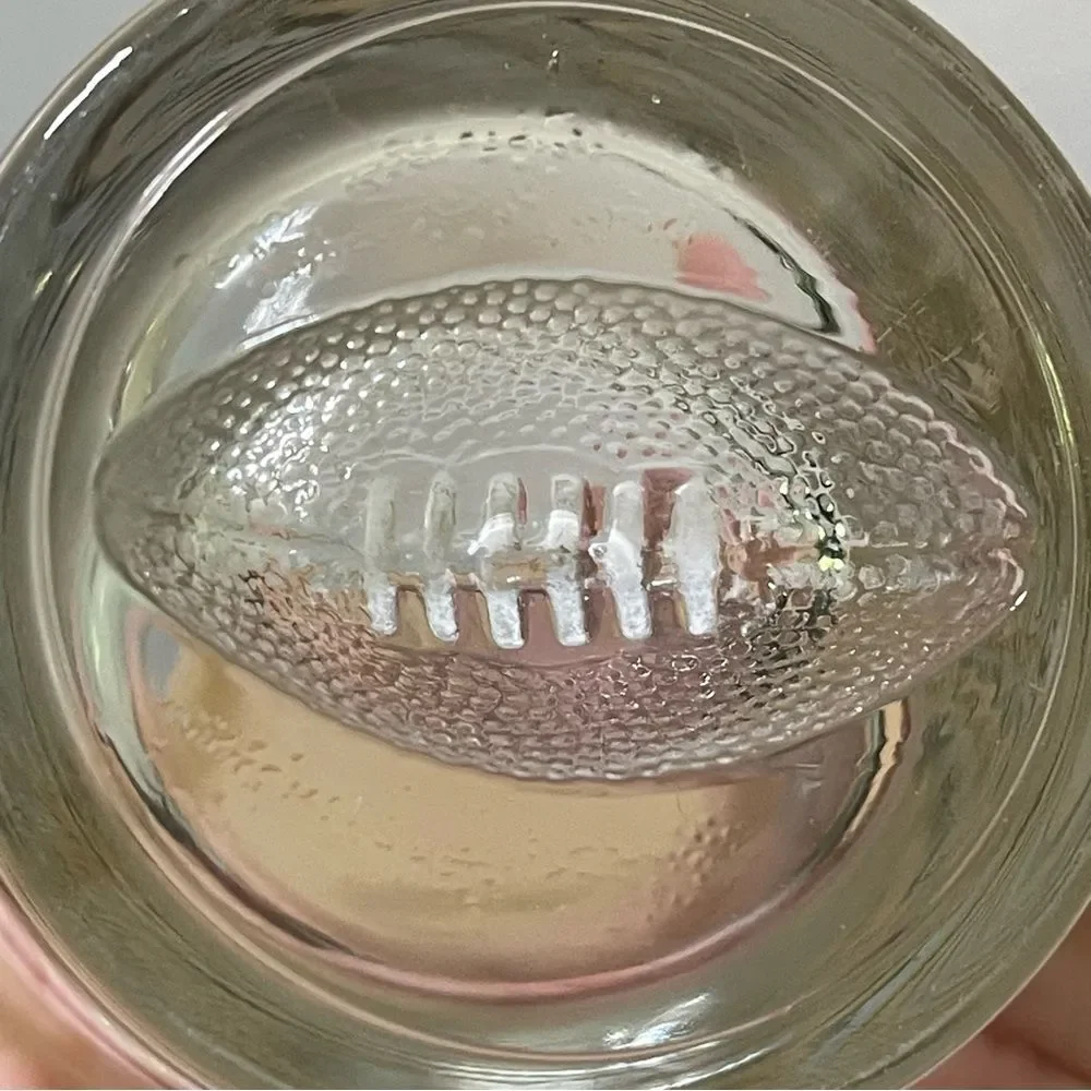 Football Embossed Indented Clear Beer Pilsner Glass Beverage Tumbler 5.75